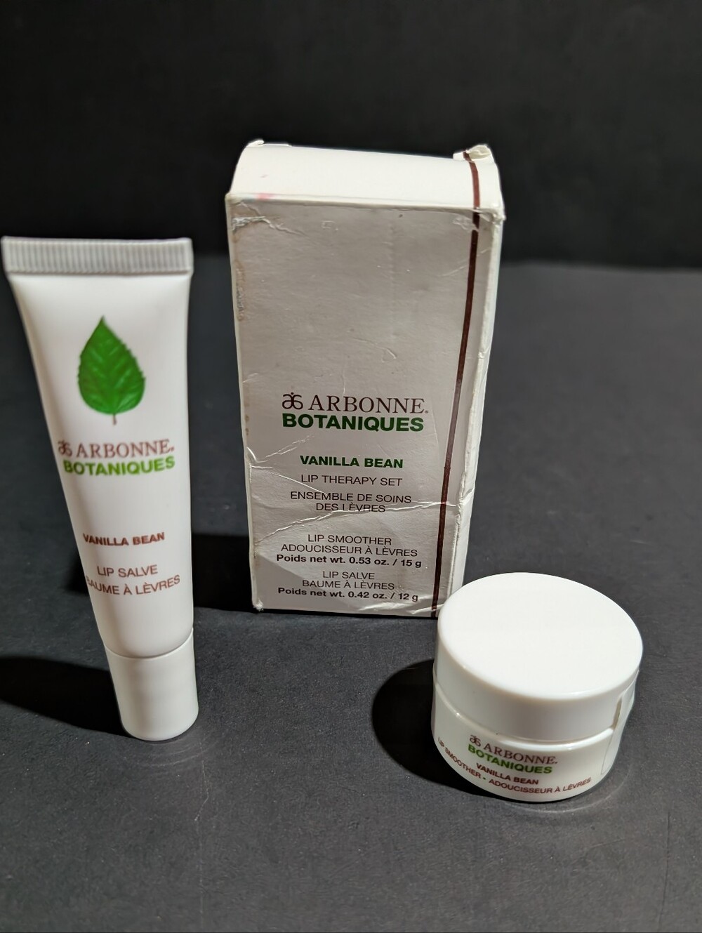 Arbonne Botaniques Lip Therapy Set Vanilla Bean New